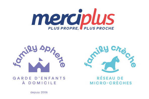 Logos MerciPlus Family Crèche Family Sphere